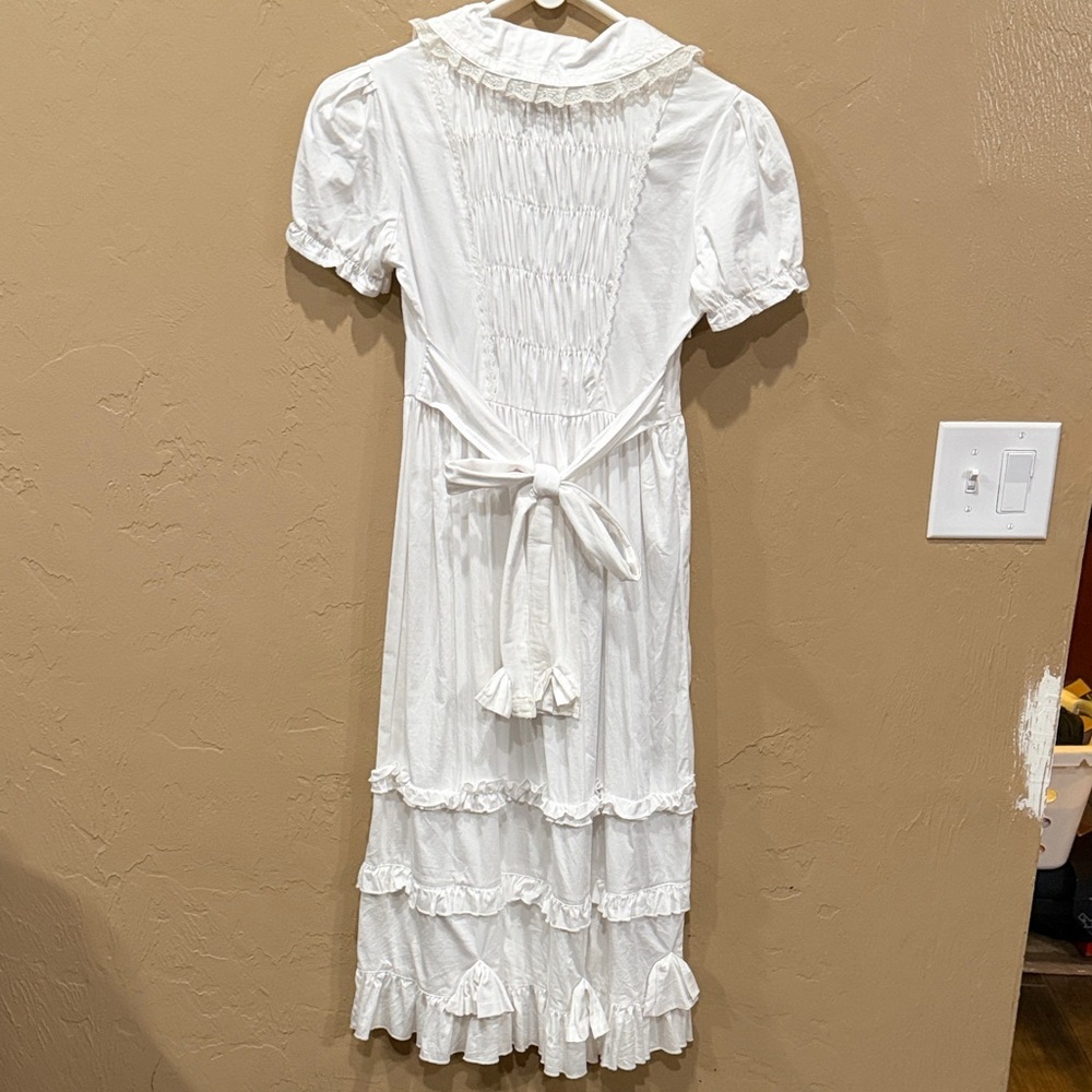 White Ruffled Long Dress - Picture 7 of 11
